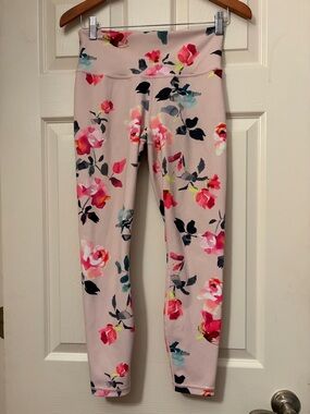 Athleta Pink Floral High-Rise Leggings